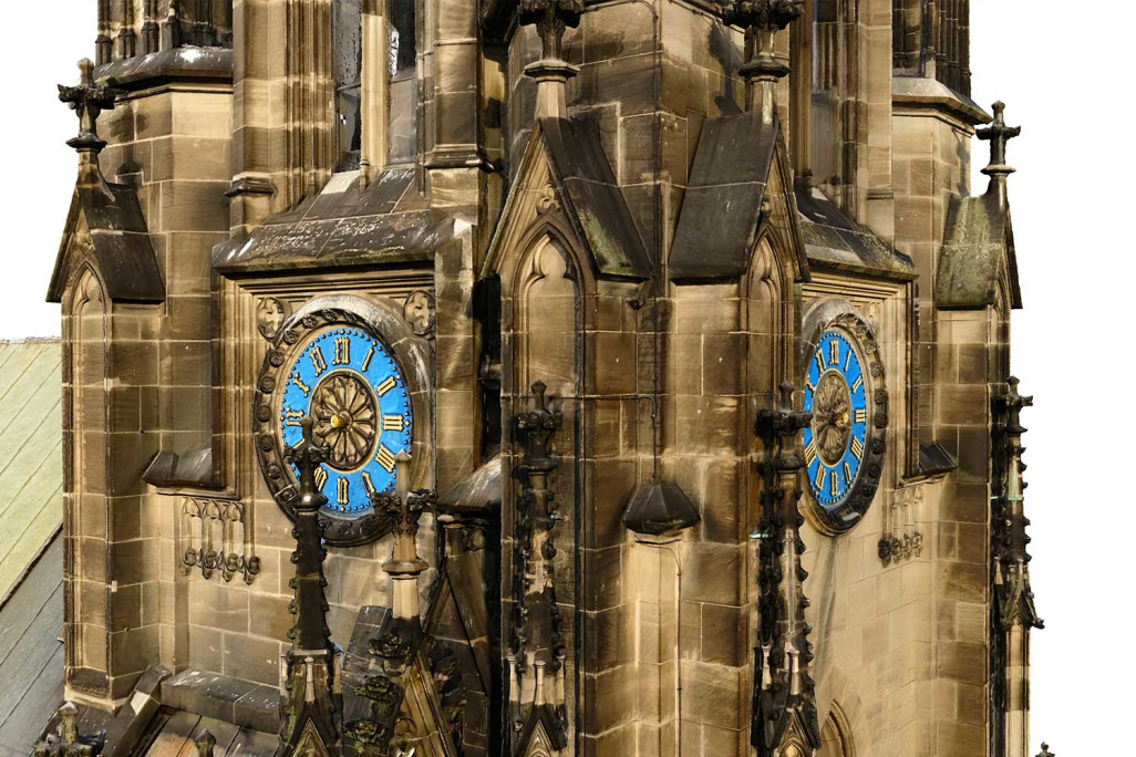3D-Modell, Elisabethenkirche in Basel, Turmdetail, HMQ AG