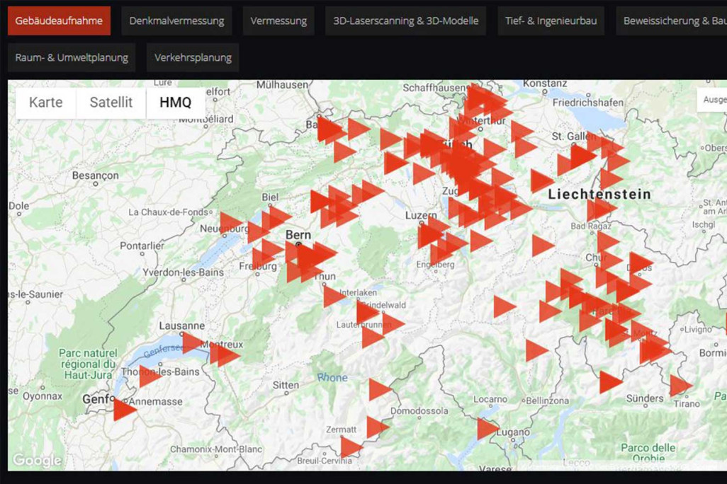 Nationale Landkarte Schweiz, Gebäudeaufnahme, HMQ AG