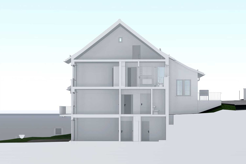 Gebäudevermessung, 3D-Schnitt, HMQ AG