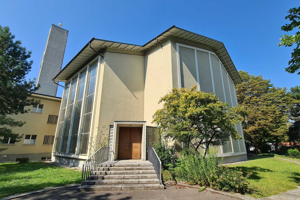 Gebäudeaufnahme, Kirchgemeindehaus Hard in Zürich, HMQ AG