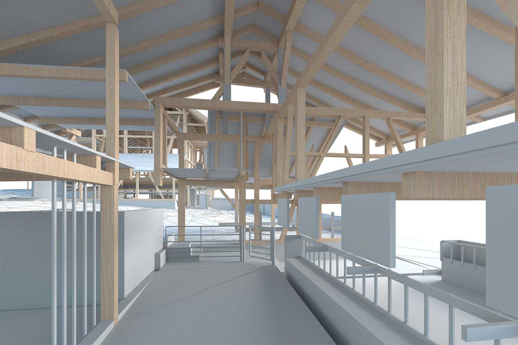 3D-Tragkonstruktion einer Scheune aus Gebäudevermessung, HMQ AG
