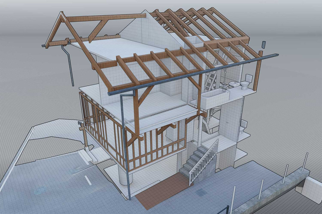 Malans, 3D-Modell Tragstruktur, HMQ AG