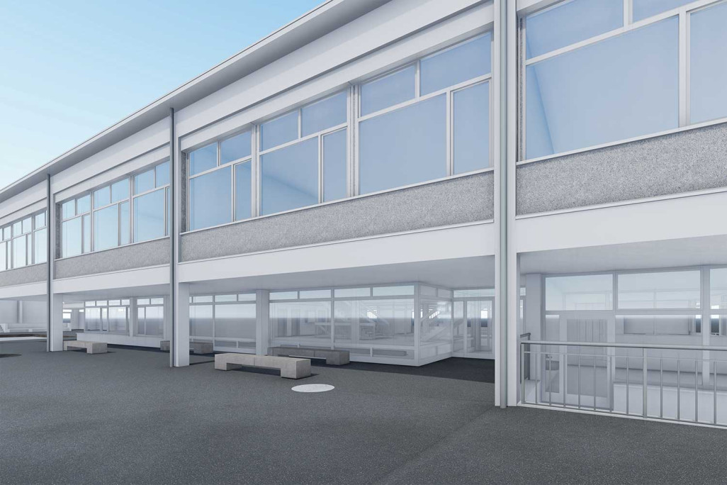 3D-Modell, Schulhaus Gebäudeaufnahme, HMQ AG