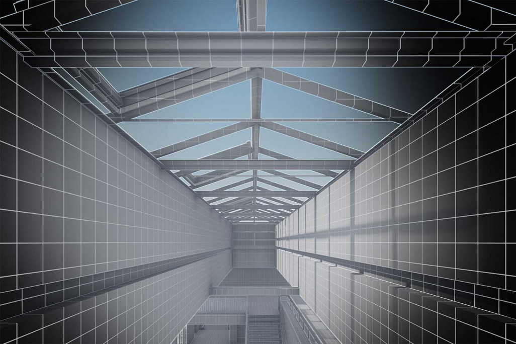 3D-Oblicht, Schulhaus Gebäudeaufnahme, HMQ AG