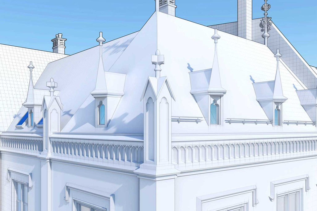 Basel, Pfarrhaus 3D-Gebäudeaufnahme Dach, HMQ AG