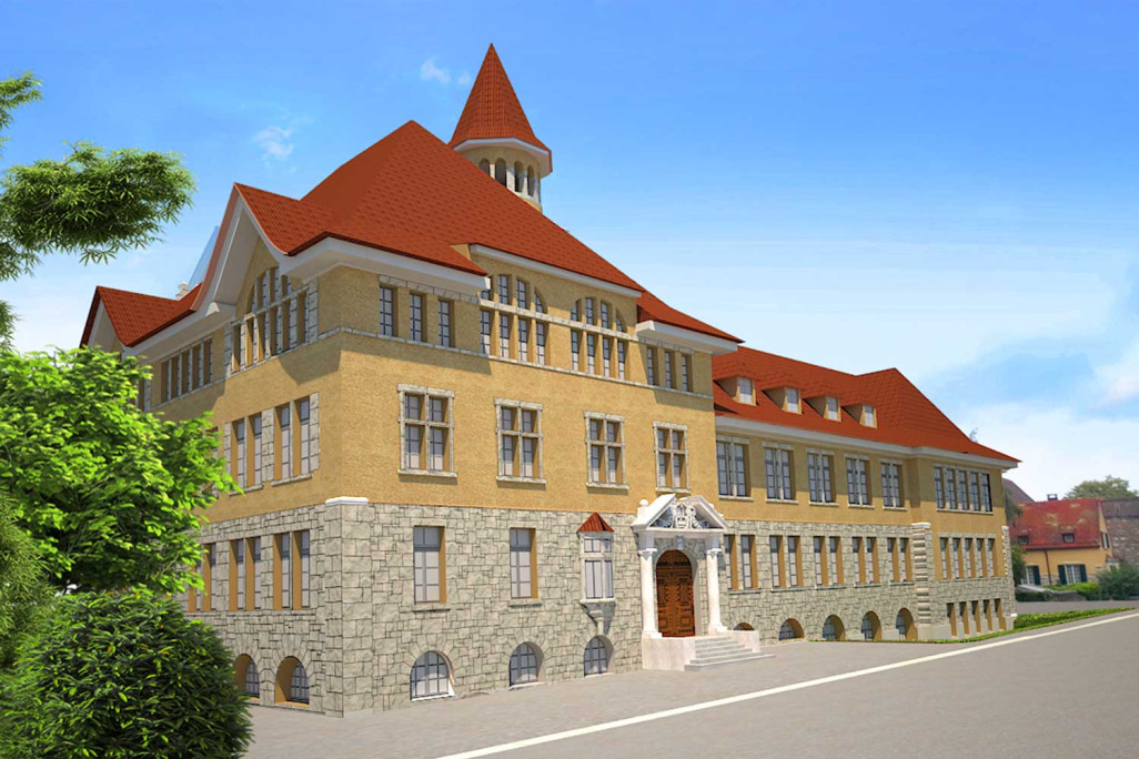Gebäudeaufnahmen HMQ AG, Schulhaus Stapfer Brugg
