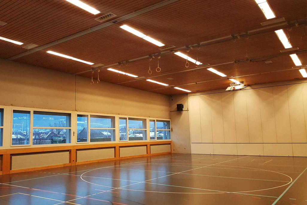 Gebäudeaufnahme, Mehrzweckhalle Riet, HMQ AG