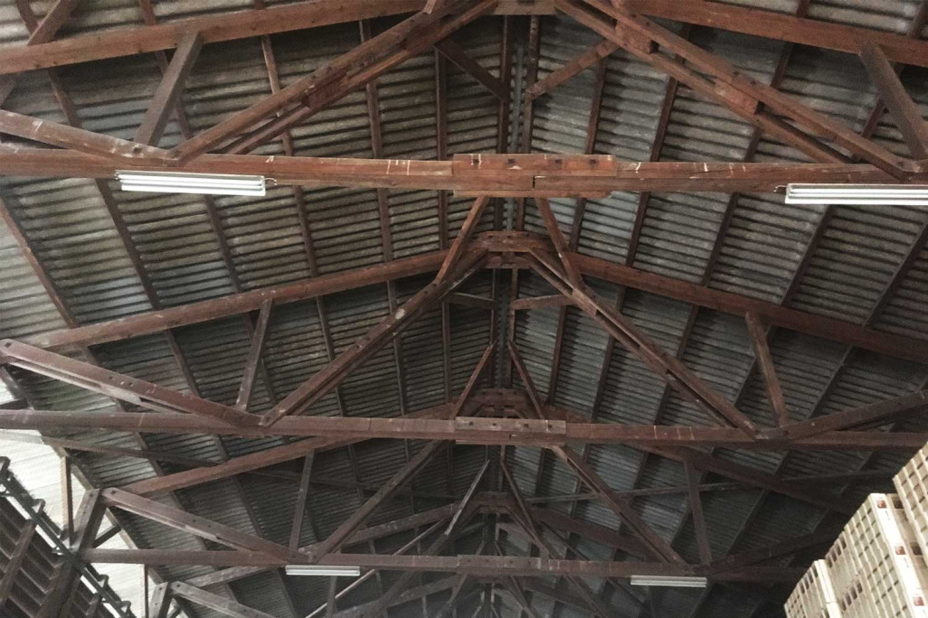Gebäudeaufnahme Holzkonstruktion Lagerhalle,  HMQ AG